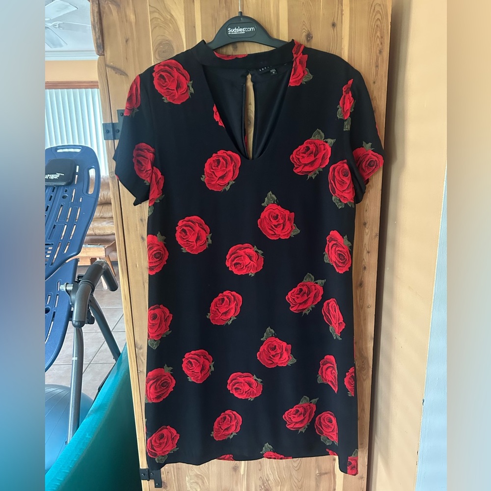 Sanctuary Black Dress with Roses Floral